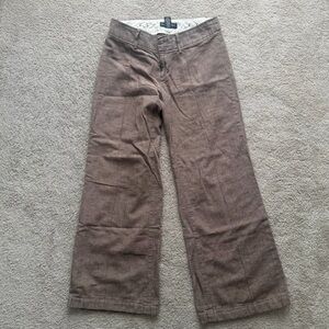 Banana Republic Wide Leg Brown Linen-Blend Pants